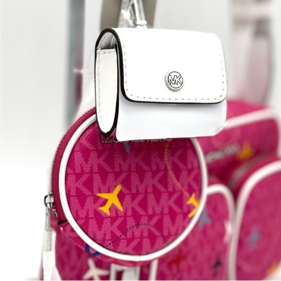 Michael Kors Jet Set Signature Logo Crossbody Bag w Case for Apple AirPods Pro - Picture 5 of 12